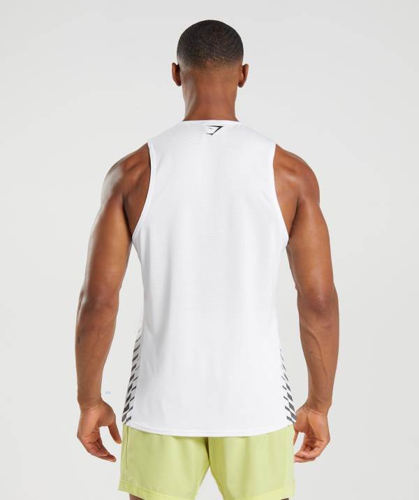 Panske Tielko Gymshark Sport Stripe Biele | CV2856349